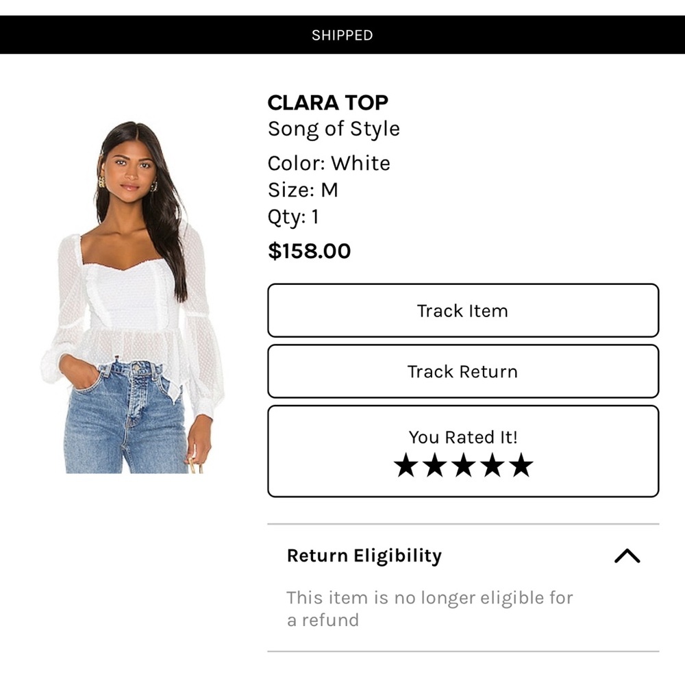 Song of style top purchased from revolve